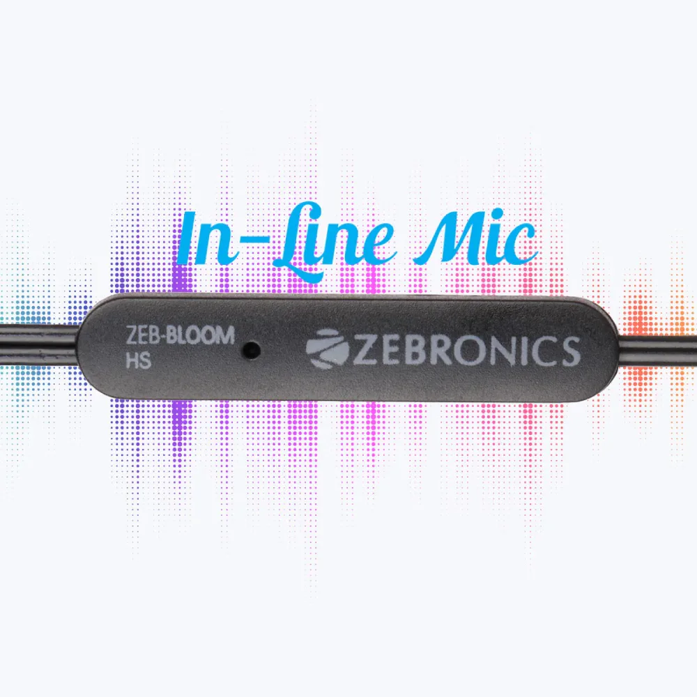 Zebronics Wired Earphone With Mic Blue (Bloom) view 4